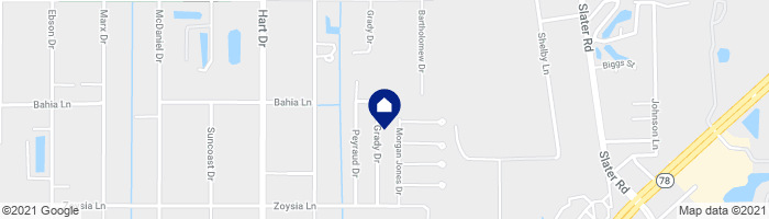 map showing home location