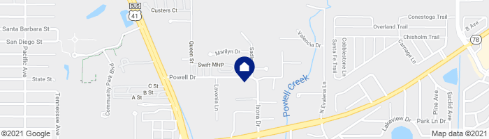 map showing home location