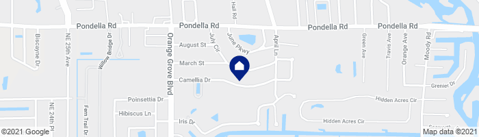 map showing home location