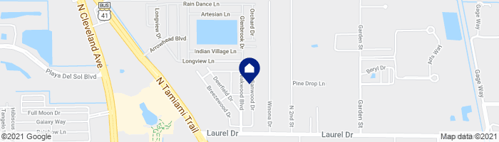 map showing home location