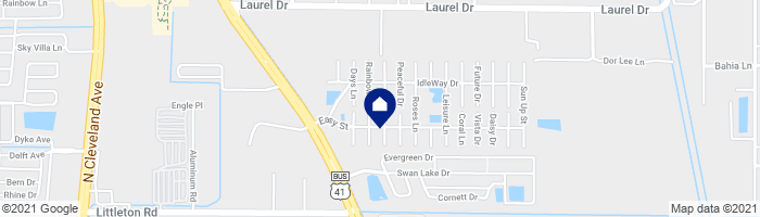 map showing home location